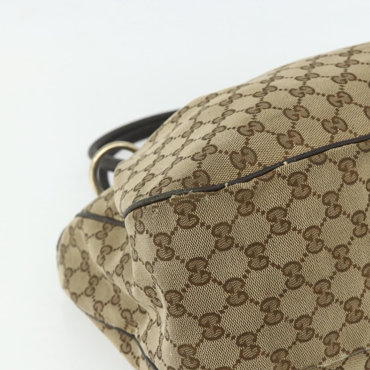 Gucci GUCCI GG Canvas Tote Bag Beige Gold 296835 Authentic 178263