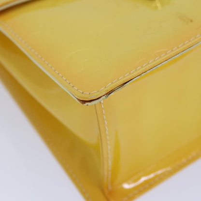Louis Vuitton LOUIS VUITTON Monogram Vernis Spring Street Bag Lime Yellow M91068 Authentic 86715