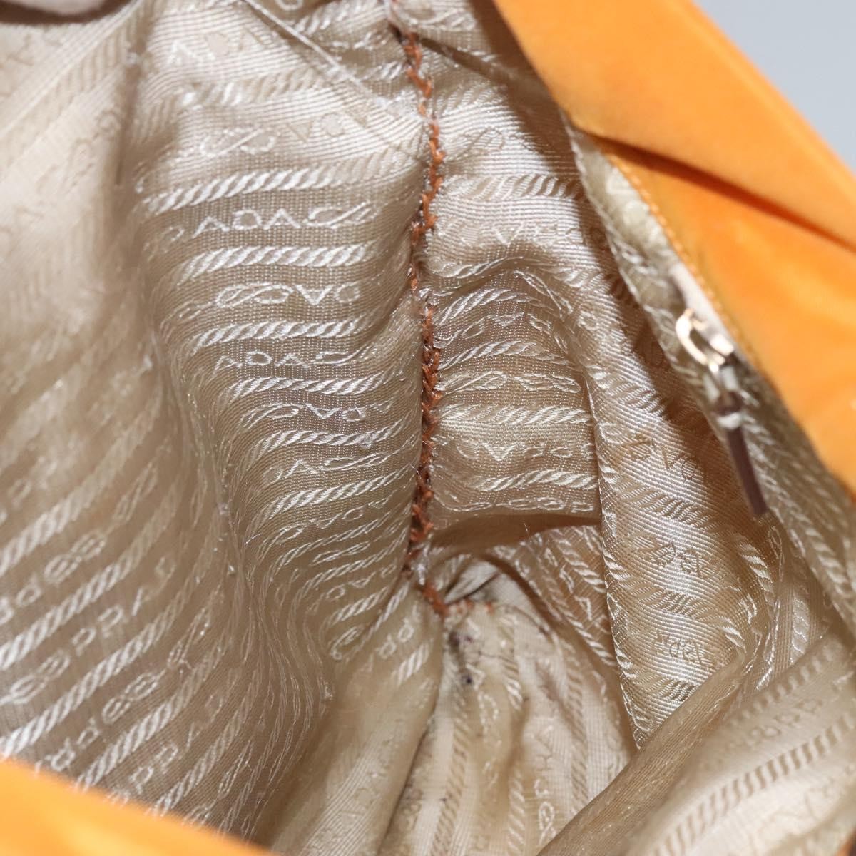 Prada PRADA Shoulder Bag Nylon Orange Gold Authentic EC663