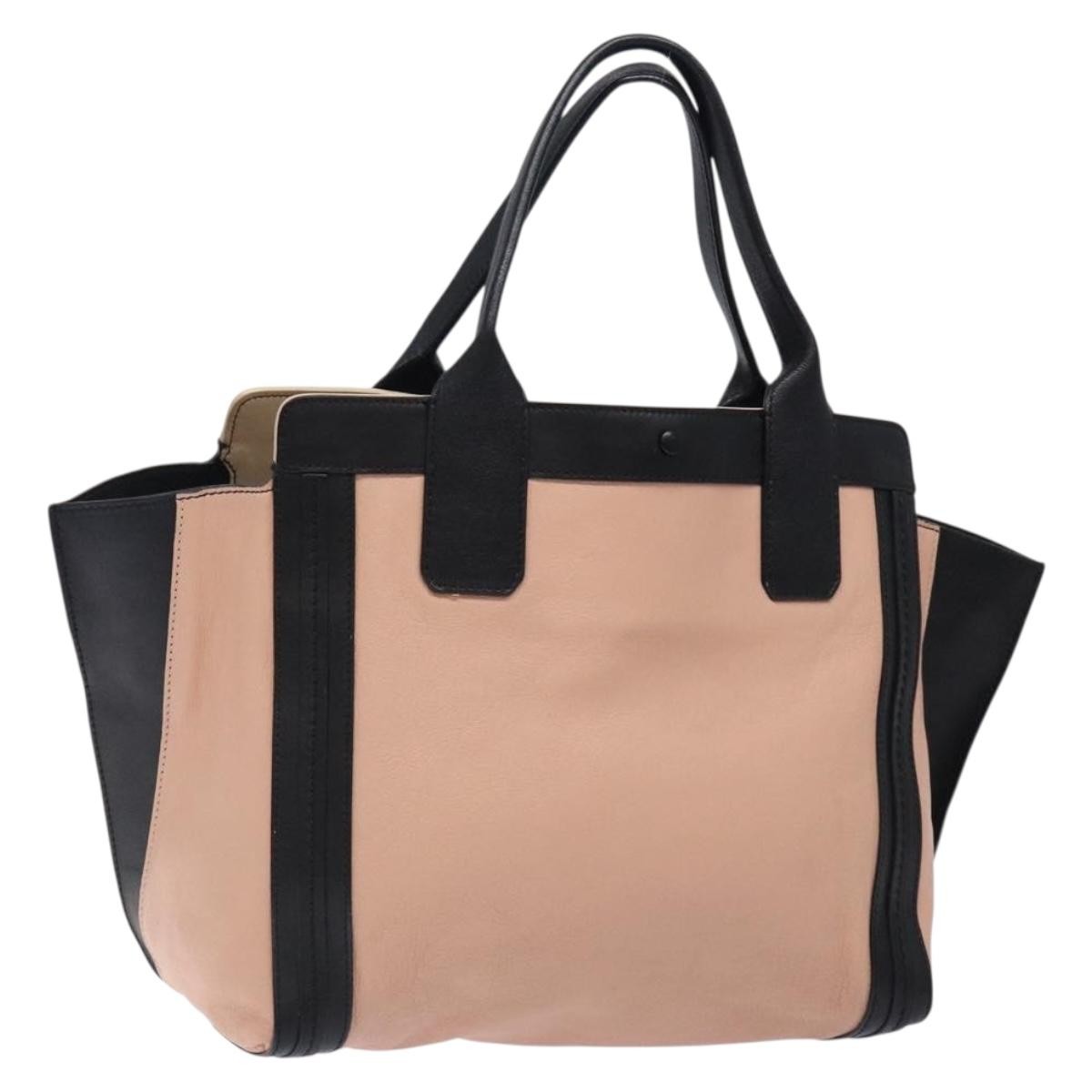 Chloé Chloé Chloe Alison Tote Bag Leather Pink Black Authentic gh323