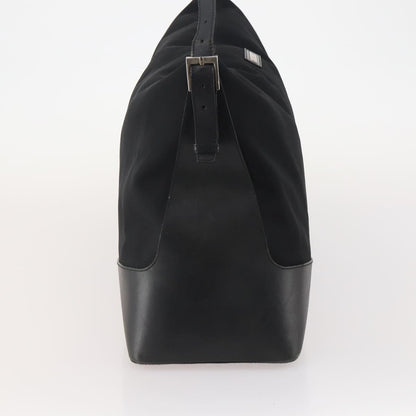 Gucci GUCCI Shoulder Bag Canvas Black Silver Authentic BA11545