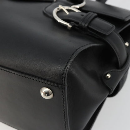 Salvatore Ferragamo Salvatore Ferragamo Gancini Hand Bag Leather Black Silver Authentic 180592