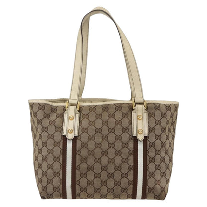Gucci GUCCI GG Canvas Bamboo Hand Bag Beige Gold 137396 Authentic 164794