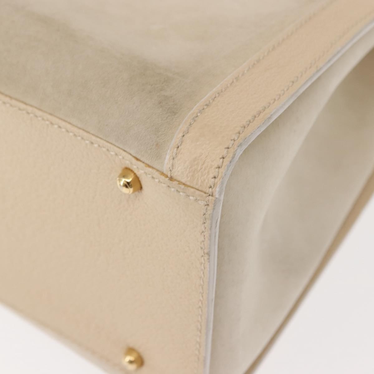 Gucci GUCCI Bamboo Hand Bag Suede Light Beige Gold 002 2853 0260 0 Authentic am9506