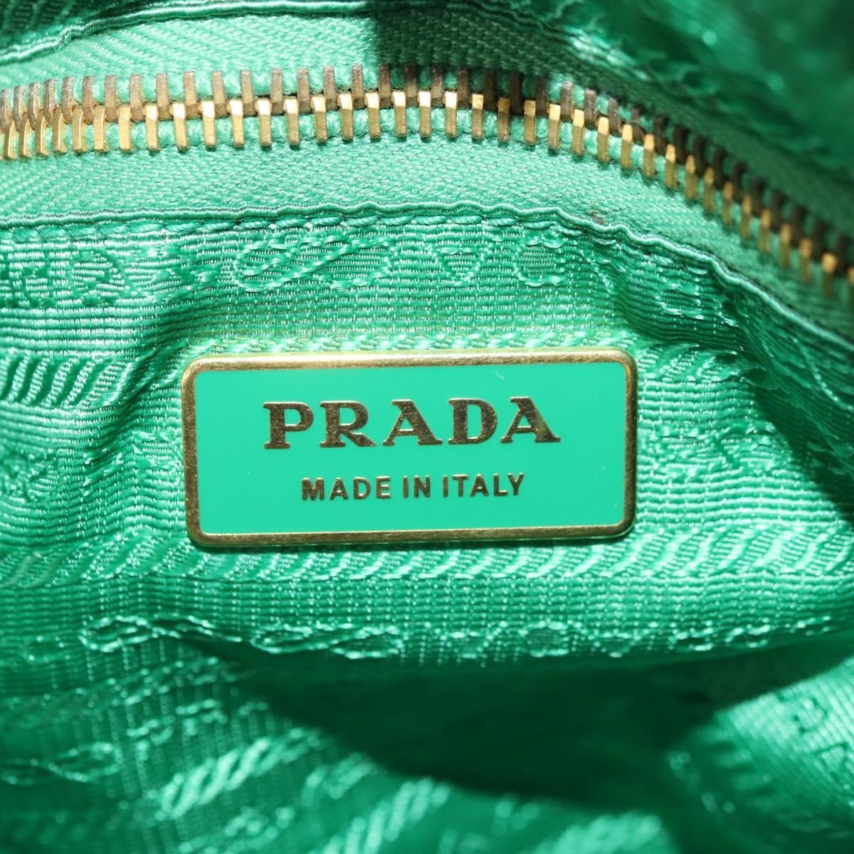 Prada PRADA Shoulder Bag Nylon Green Gold Authentic 156456