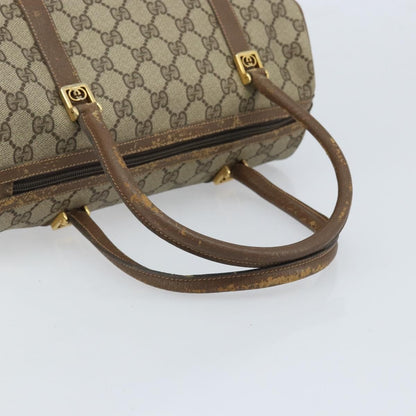 Gucci GUCCI GG Supreme Hand Bag PVC Beige Gold Authentic 173885