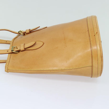 Louis Vuitton LOUIS VUITTON Nomad leather Bucket PM Shoulder Bag Beige M85001 LV Authentic 80351