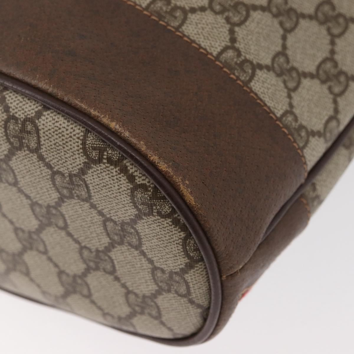 Gucci GUCCI GG Supreme Web Sherry Line Bag PVC Beige Gold 41 02 085 Authentic BA12841