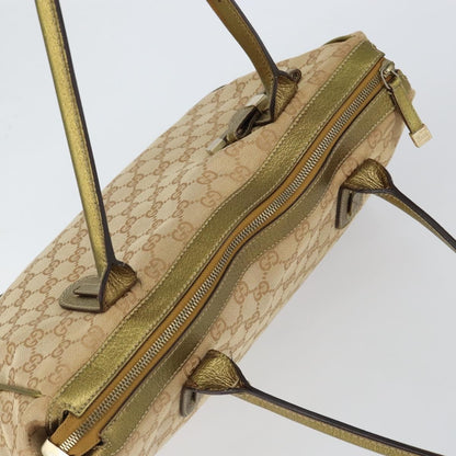 Gucci GUCCI GG Canvas Shoulder Bag Beige Gold 177052 Authentic 121395