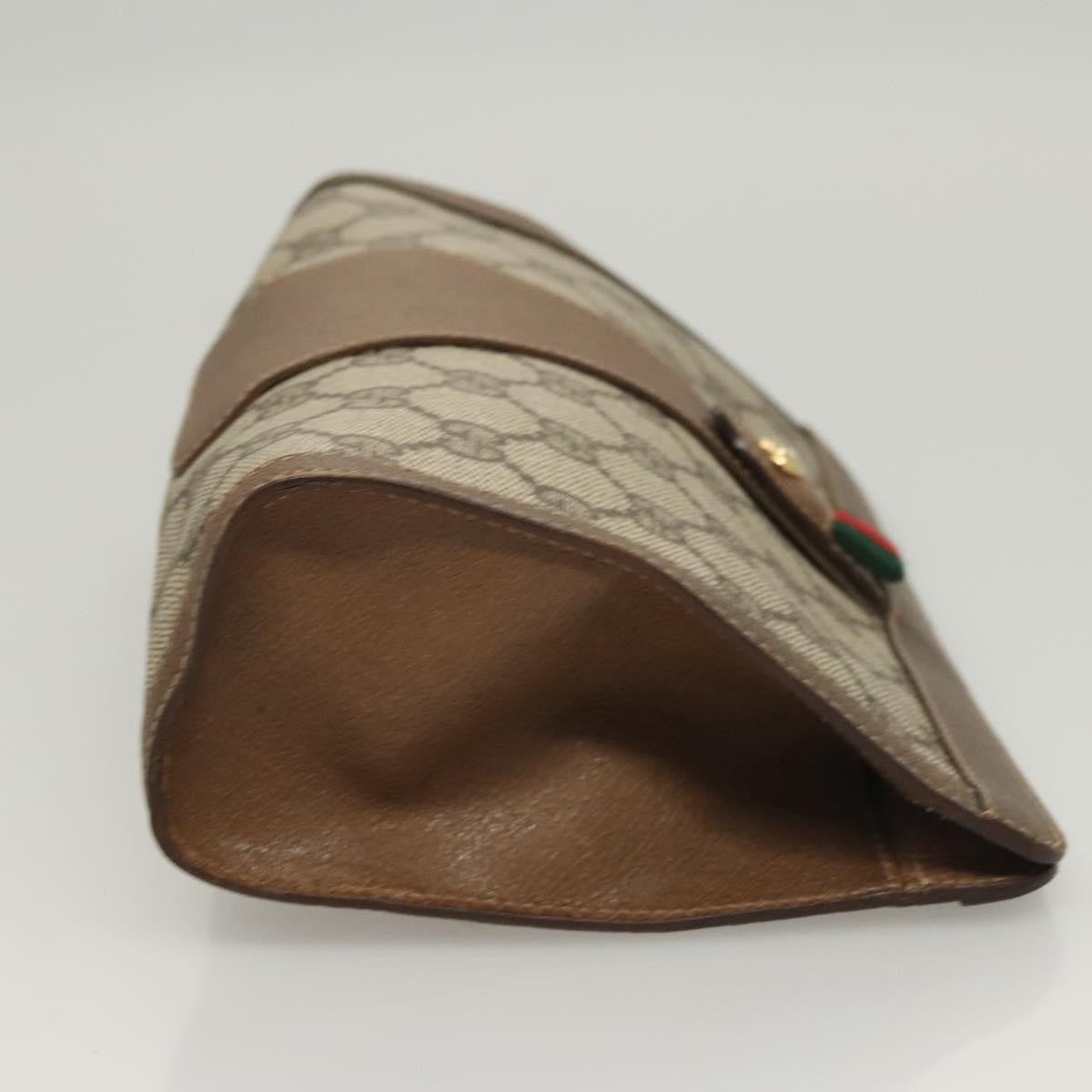 Gucci GUCCI GG Supreme Web Sherry Line Clutch Bag PVC Beige 89 01 032 Authentic 119134