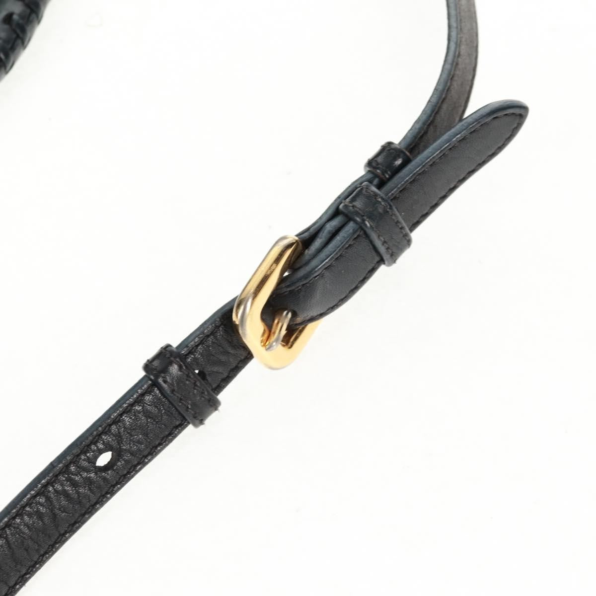 Prada PRADA Hand Bag Nylon 2way Black Gold Authentic 160520
