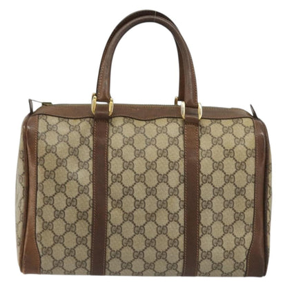 Gucci GUCCI GG Supreme Hand Bag PVC Beige Gold Authentic YKZ987