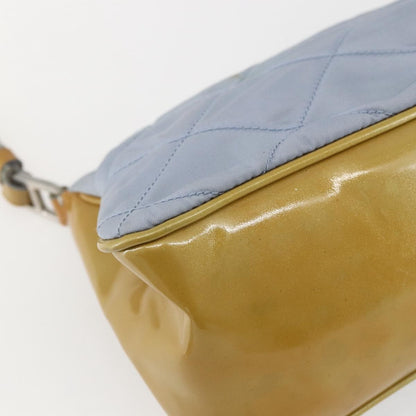 Prada PRADA Shoulder Bag Nylon Enamel Light Blue Silver Authentic 160526