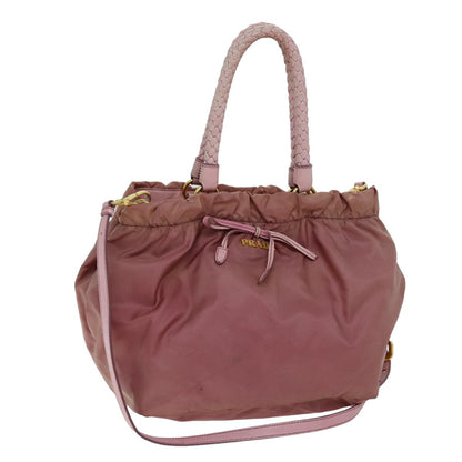 Prada PRADA Hand Bag Nylon 2way Pink Authentic 75584