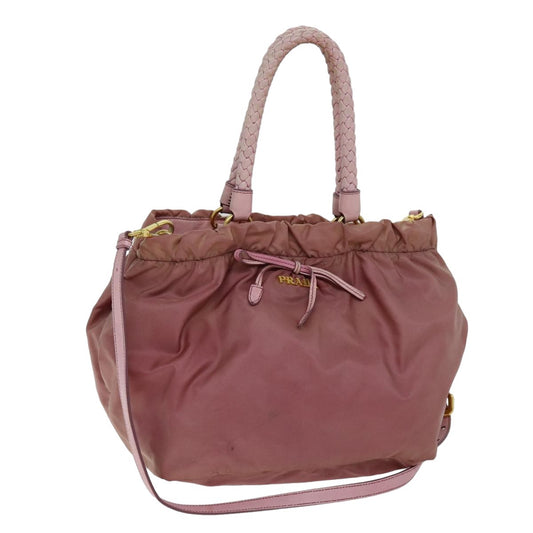 Prada PRADA Hand Bag Nylon 2way Pink Authentic 75584