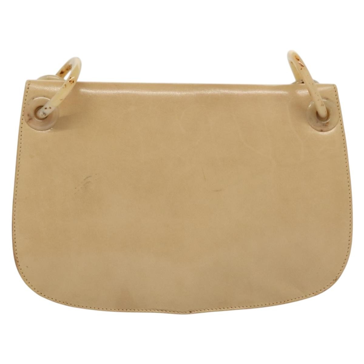 Prada PRADA Chain Shoulder Bag Leather Beige Authentic 141913
