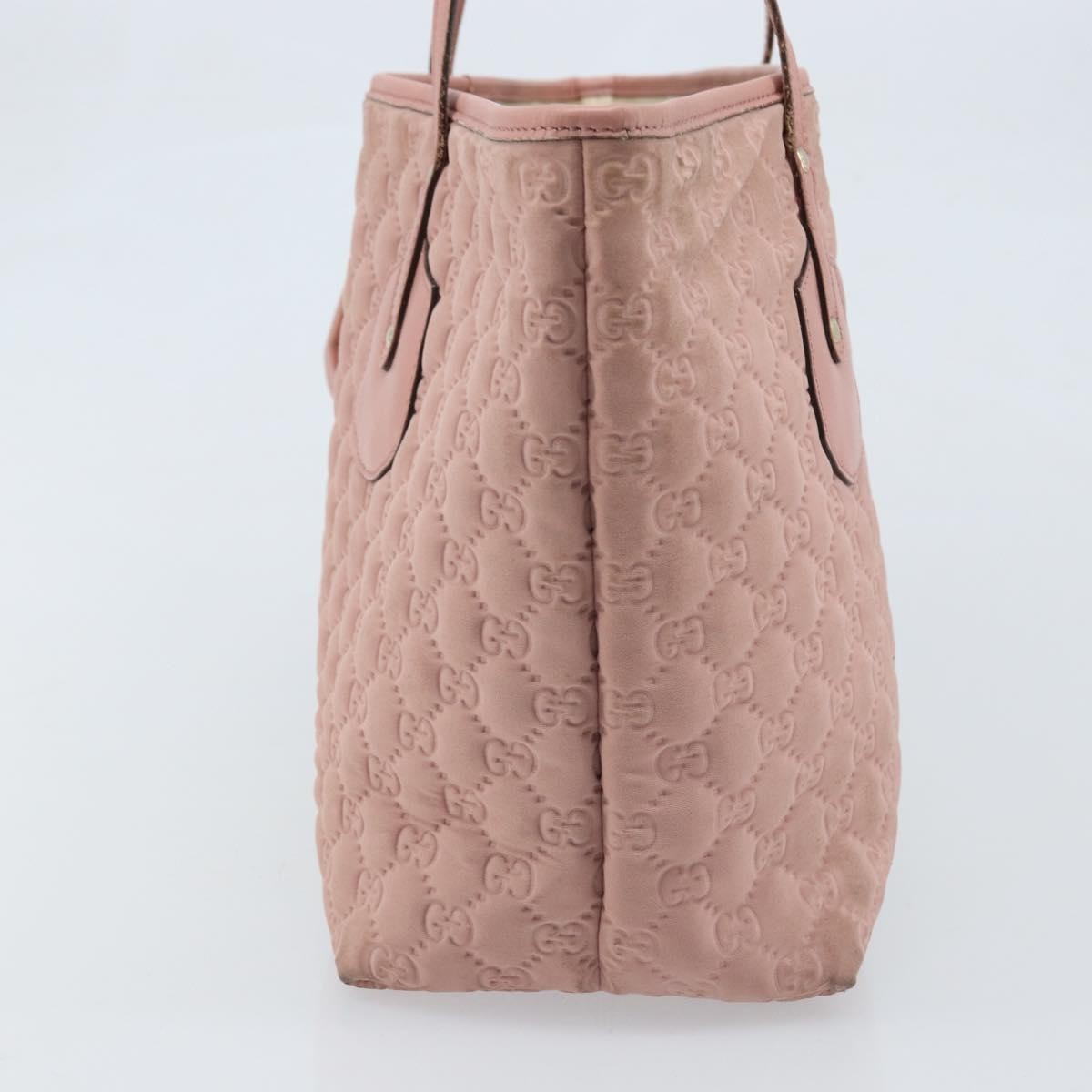 Gucci GUCCI GG Canvas Tote Bag Nylon Pink Gold 211976 Authentic LNZ669
