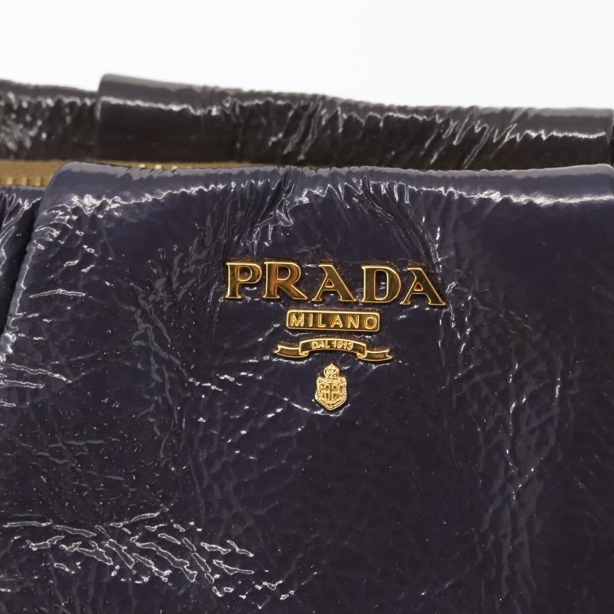 Prada PRADA Pouch Enamel Purple Gold Authentic 154899 Bag