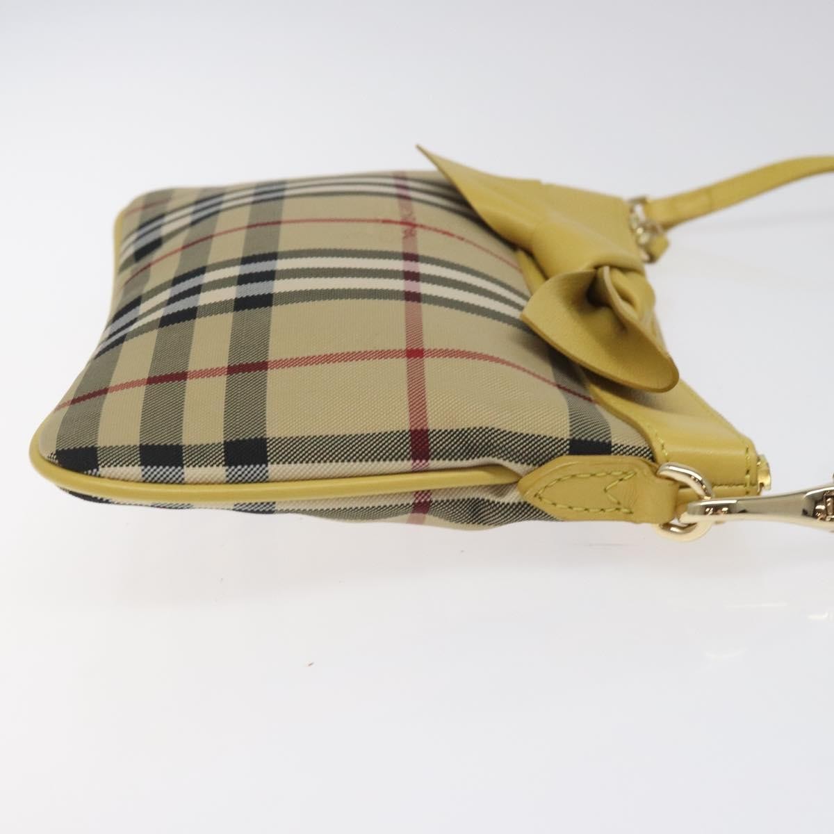 Burberry BURBERRY Nova Check Shoulder Bag Canvas Beige Gold Authentic 114865