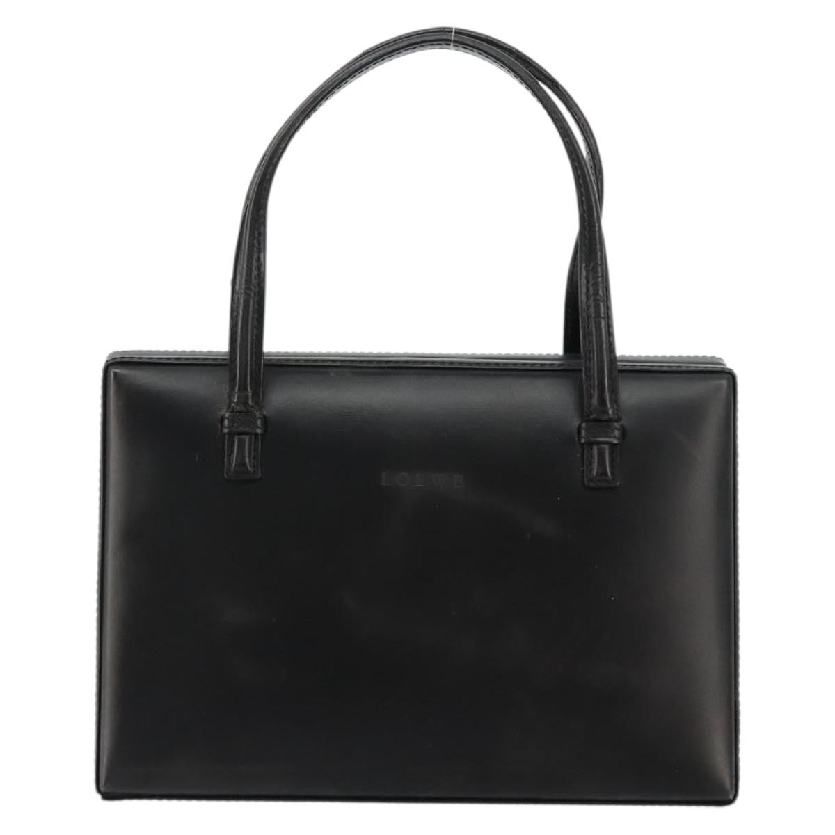 Loewe LOEWE Hand Bag Leather Black Gold Authentic bs34657