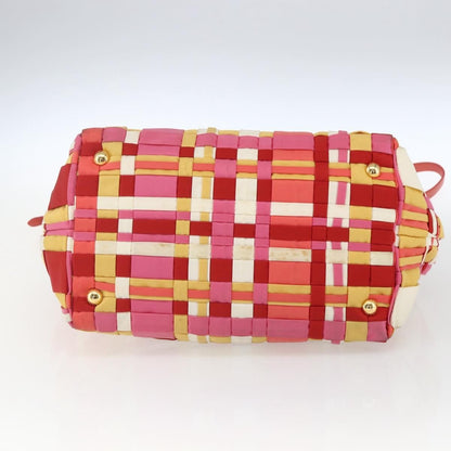 Prada PRADA Hand Bag Nylon 2way Red Gold Authentic 164691