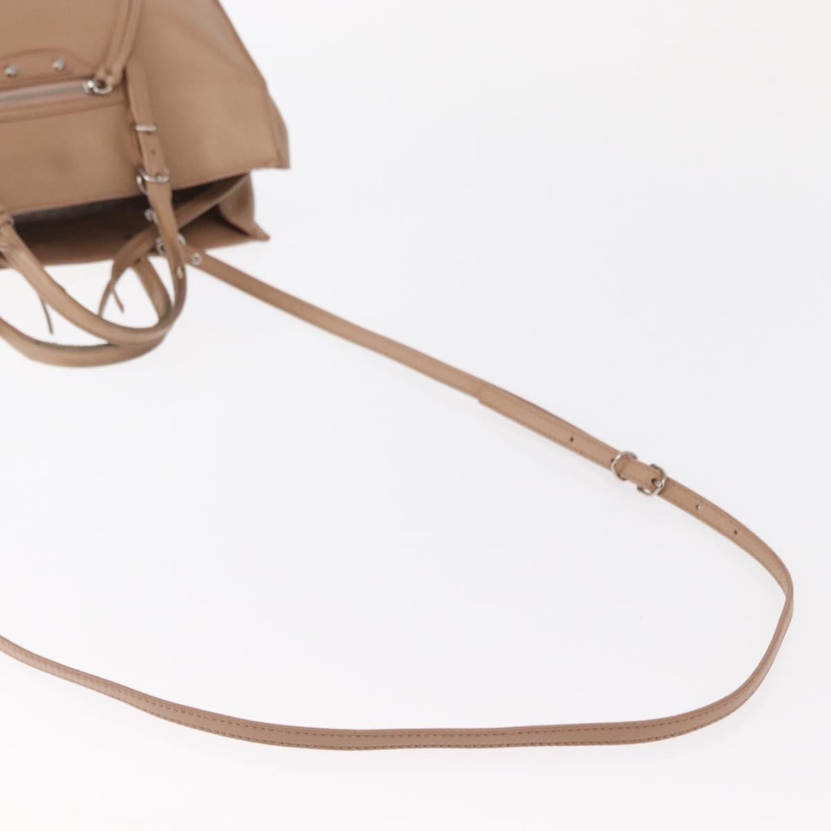 Balenciaga BALENCIAGA The Paper A6 Hand Bag Leather 2way Beige Silver 370926 Authentic 149646
