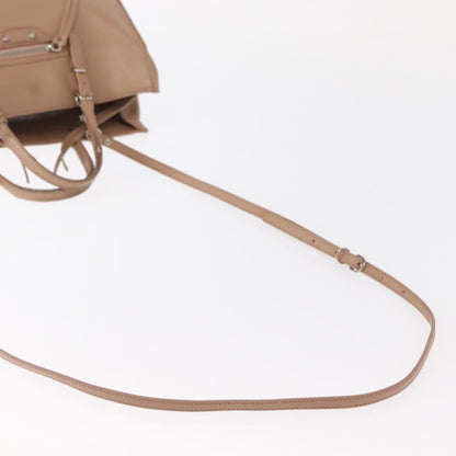 Balenciaga BALENCIAGA The Paper A6 Hand Bag Leather 2way Beige Silver 370926 Authentic 149646