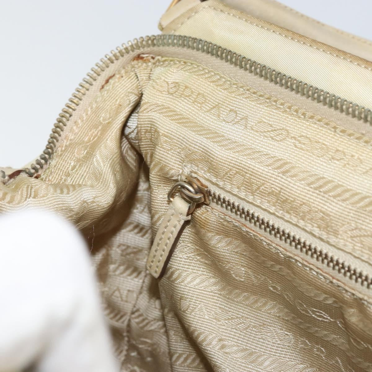 Prada PRADA Shoulder Bag Nylon Beige Gold Authentic ep12445