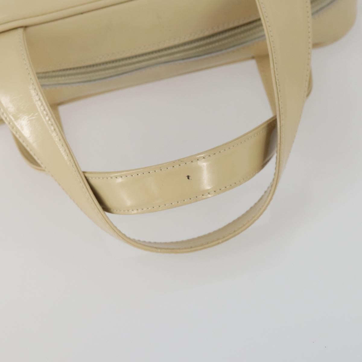 Gucci GUCCI Hand Bag Patent leather 2way Beige Silver 000 1274 0505 Authentic 155235