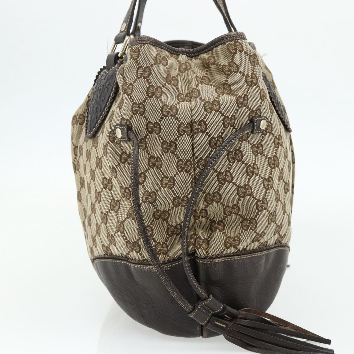Gucci GUCCI GG Canvas Histeria Tote Bag Beige Gold 211954 Authentic 175958