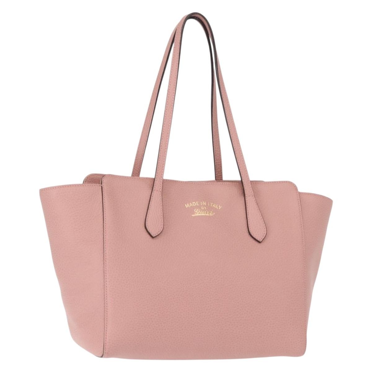 Gucci GUCCI Swing Tote Bag Leather Pink Gold 354408 Authentic am9500