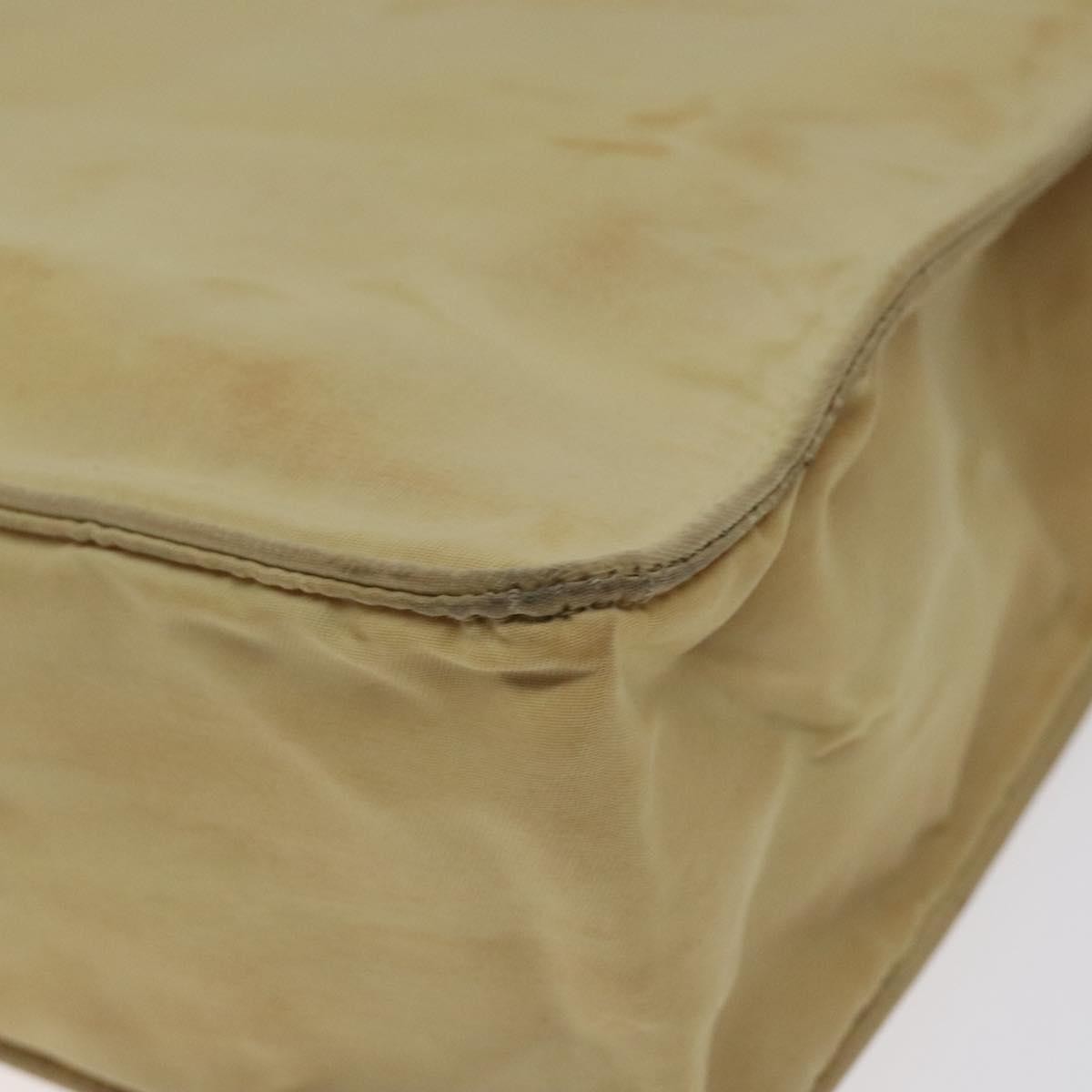 Chanel CHANEL Tote Bag Nylon Beige Gold CC Authentic bs26566