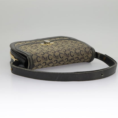 Celine CELINE C Sulky Shoulder Bag Canvas Navy Beige Authentic 100162