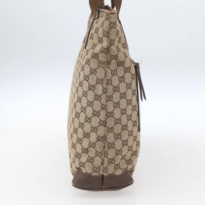 Gucci GUCCI GG Canvas Tote Bag Beige Silver 28892 Authentic 162386