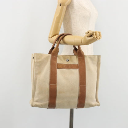 Hermès Hermès HERMES Sac Arne MM Hand Bag Canvas Beige Silver Authentic bs34423