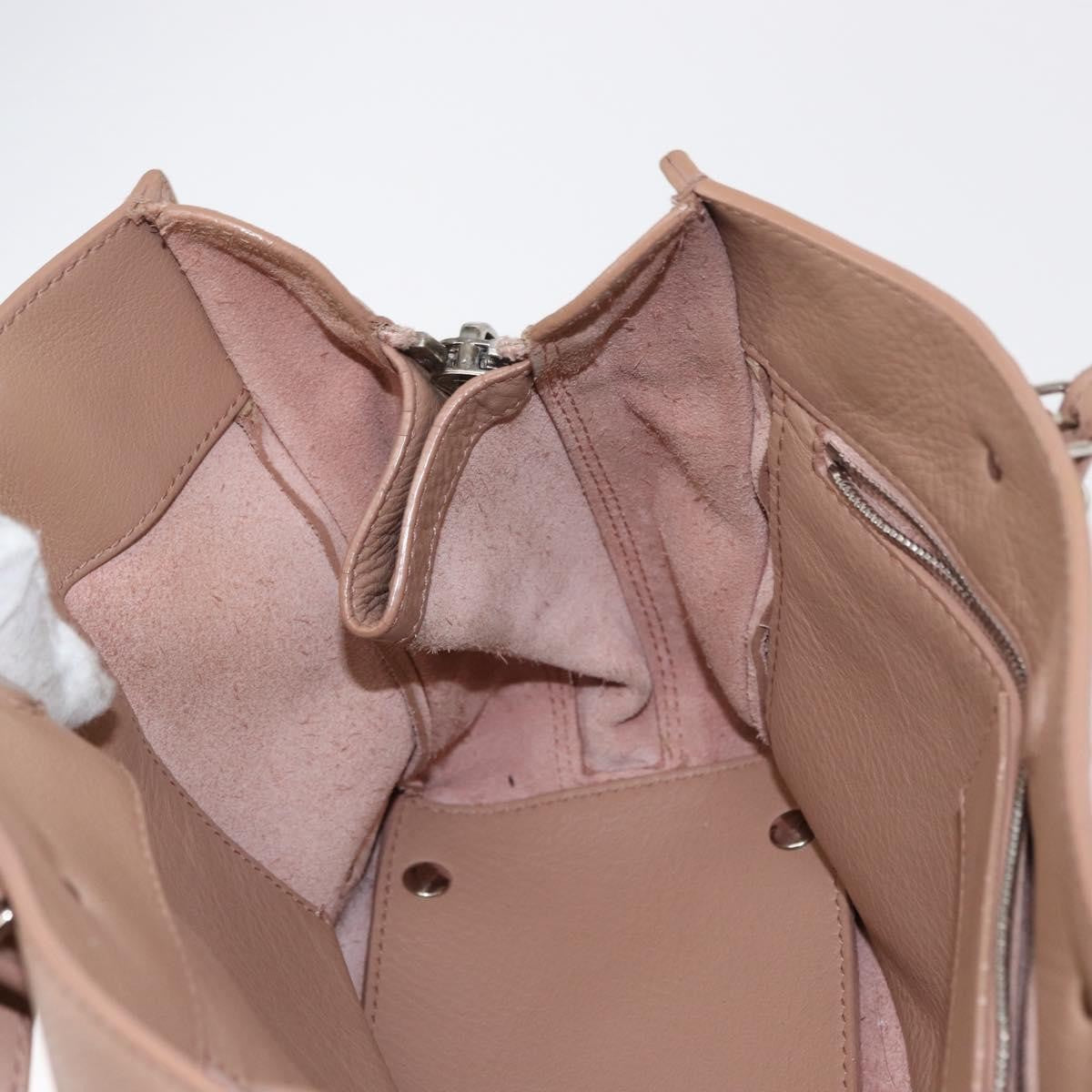 Balenciaga BALENCIAGA The Paper A6 Hand Bag Leather 2way Beige Silver 370926 Authentic 149646