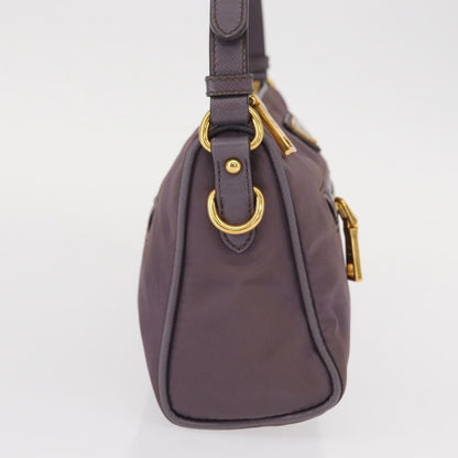 Prada PRADA Shoulder Bag Nylon Gold Purple Authentic 156015