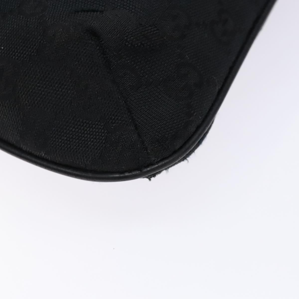 Gucci GUCCI GG Canvas Web Sherry Line Shoulder Bag Black Silver 189749 Authentic bs28637