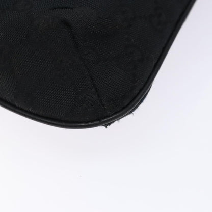 Gucci GUCCI GG Canvas Web Sherry Line Shoulder Bag Black Silver 189749 Authentic bs28637