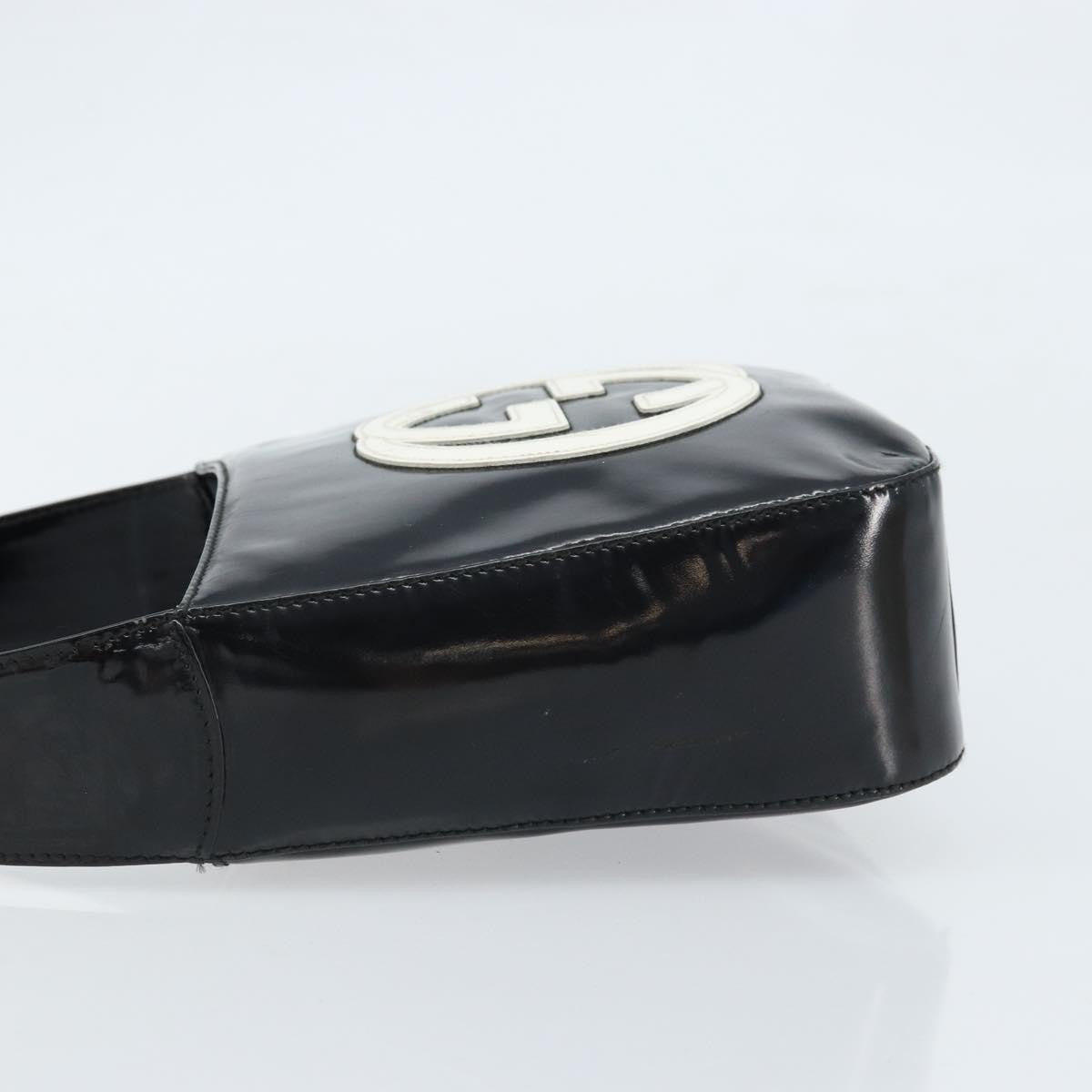 Gucci GUCCI Hand Bag Patent leather Black Silver 007 2046 0249 Authentic 172096