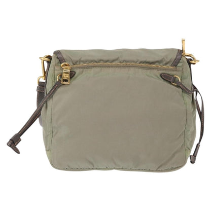 Prada PRADA Shoulder Bag Nylon Green Gold Authentic 155214