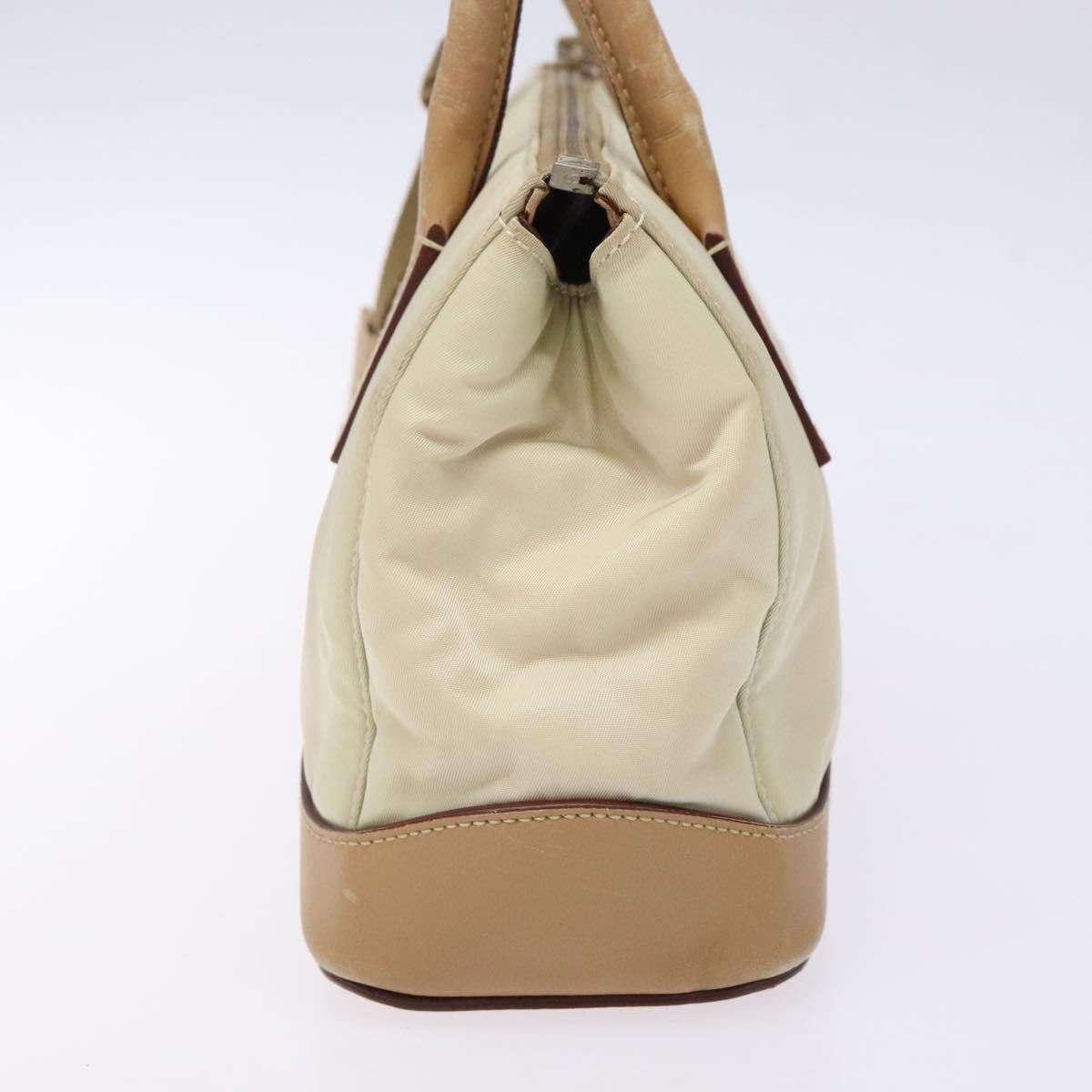 Prada PRADA Shoulder Bag Nylon Leather Beige Authentic bs29050