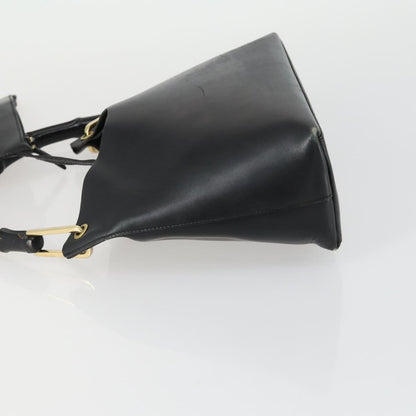 Gucci GUCCI Bamboo Shoulder Bag Leather Black Gold 001 1998 1883 Authentic 161727