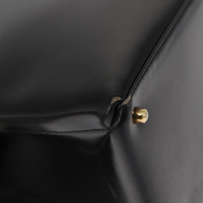 Gucci GUCCI Hand Bag Leather Black Gold Authentic BA9107