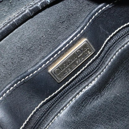 Dior Christian Dior Hand Bag Leather Black Gold Authentic ep13686