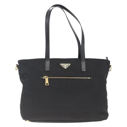 Prada PRADA Tote Bag Nylon 2way Black Gold Authentic ep12892
