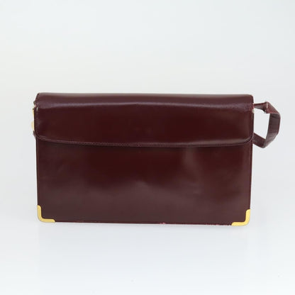Cartier CARTIER Dior Shoulder Bag Leather 3 Set Bordeaux Authentic 165146