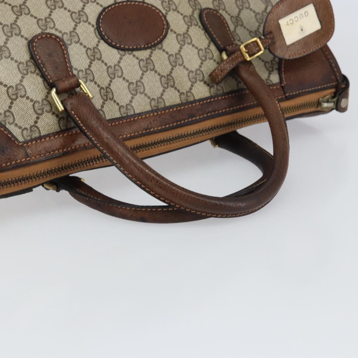 Gucci GUCCI GG Supreme Boston Bag PVC Old Gucci Beige Gold Authentic 158499