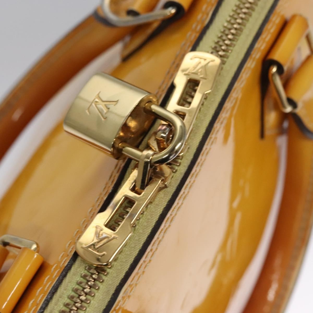 Louis Vuitton LOUIS VUITTON Monogram Vernis Alma PM Hand Bag Citrin M90101 LV Authentic EC497