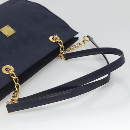MCM MCM Logogram Vicetos Shoulder Bag Nylon Navy Gold Authentic 127085